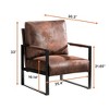 PDTEND Classic Mid-Century Modern Accent Armchair with Microfiber Upholstery and Durable Square Metal Frame - 2 of 4