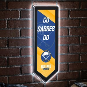 Evergreen Ultra-Thin Glazelight LED Wall Decor, Pennant, Buffalo Sabres- 9 x 23 Inches Made In USA - 1 of 4