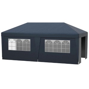 Resenkos Backyard Garden Canopy, Camping Canopy Screen Tent,10' x 19.5' Pop Up Canopy Tent w/ Sidewalls, Leg Weight Bags, Wheeled Carry Bag, Blue Dark - 1 of 4