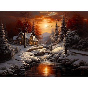 Sunsout Serenity in the Woods 1000 pc  Christmas Jigsaw Puzzle 77092 - 1 of 4