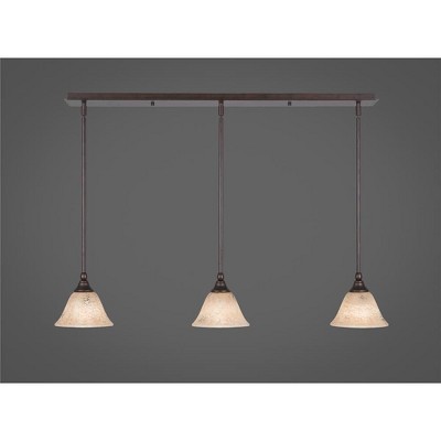 Toltec Lighting Any 3 - Light Chandelier in  Bronze with 7" Italian Marble Shade