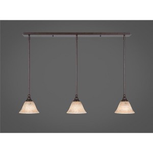 Toltec Lighting Any 3 - Light Chandelier in  Bronze with 7" Italian Marble Shade - 1 of 1