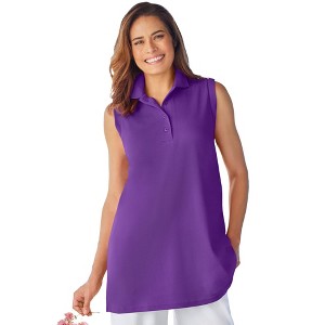 Woman Within Sleeveless Polo Tunic - 1 of 4