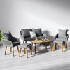 6-Piece Outdoor Wicker Sofa Set with Unique Rope Weaving, Acacia Wood Coffee Table with Ice Bucket, and Ottomans - 2 of 4