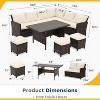 Heynemo 7 PiecePatio Furniture Set with Dining Table and Chair, All Weather Wicker Conversation Set with Ottoman - 2 of 4