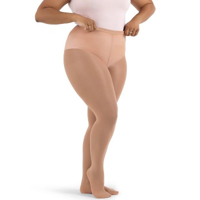 Capezio Light Suntan Women's Ultra Hold Plus Size Footed Tight, 1x