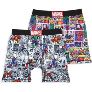 Marvel Mens' 2 Pack Vintage Superhero Comic Boxers Underwear Boxer Briefs Multicolored - 1 of 4