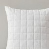 N Natori Super Soft Crushed Microfiber Quilted Euro Sham with Hidden Zipper Closure White - 3 of 3