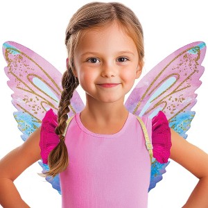 Winx Club Bloom’s Flora Wings Dress-Up Costume for Kids - Adjustable 20" Play Wings with Glitter Details - 1 of 4