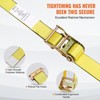 VEVOR Ratchet Tie Down Straps (8PK), 4400 lb Break Strength, E-Track Endless Ratchet with 8 Premium 2" x 15' Rachet Tie Downs Heavy Duty, Yellow - 4 of 4