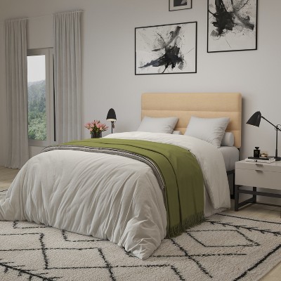 Cream Tufted Full Headboard with Metal Frame