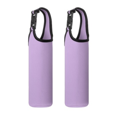 Unique Bargains Elastic Neoprene Commuting Jogging Cycling Insulated Bottle Sleeves with Carrying Handle 2 Pcs