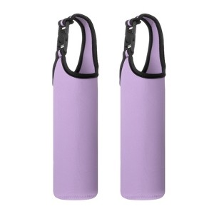 Unique Bargains Elastic Neoprene Commuting Jogging Cycling Insulated Bottle Sleeves with Carrying Handle 2 Pcs - 1 of 4