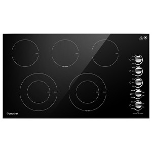 36 Inch cooktop,8900 W 5 Stoves,Double power control Burner,Hot Surface Indicator,Waste heat alarm,Knob control,Scratch-resistant vitro ceramic glass - 1 of 4