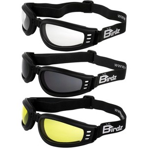 3 Pairs of Birdz Eyewear Cardinal Safety Goggles with Clear, Smoke, Yellow Lenses - 1 of 4