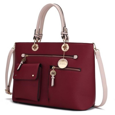 MKF Collection Julia Vegan Leather Color-block Women’s Satchel Bag by Mia k