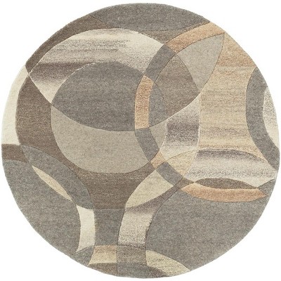 Mark & Day Besancon 4' Round Tufted Indoor Area Rugs Dark Brown: Geometric Wool, Stain-Resistant, Pet Friendly, Modern Decor