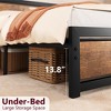 Full Size Bed Frame Platform with Headboard, Industrial 14 inch Full Bedframe No Box Spring Needed,Retro Brown - 3 of 4