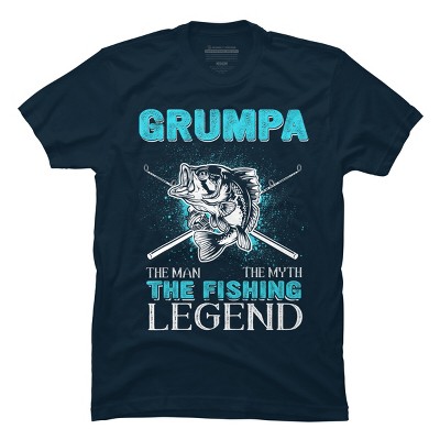 Men's Design By Humans Grumpa Man Myth Fishing Legend By HoangCathrine T-Shirt