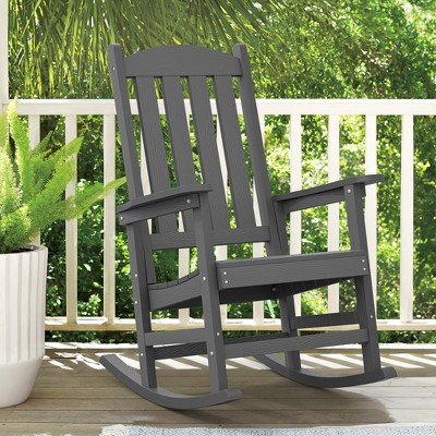 Arceso Outdoor Rocking Chair, HDPS Poly Rocking Chair, All Weather Resistant Plastic Outdoor Indoor Porch Rocker, Heavy Duty Rocker for Patio,  Garden