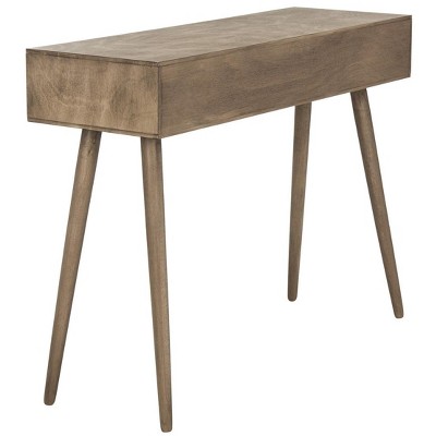 Desert Brown Mid-Century Wood Console Table with Storage