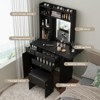 ELECWISH Small Vanity Table with Mirror, Chair and Storage Stool - 2 of 4