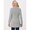 INSPIRE CHIC Women's Notched Lapel Collar Coat Elegant Double-Breasted Plaid Tweed Blazer Outerwear - 4 of 4