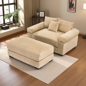 54.3" Corduroy Modular Sectional with Ottoman - 1 of 4