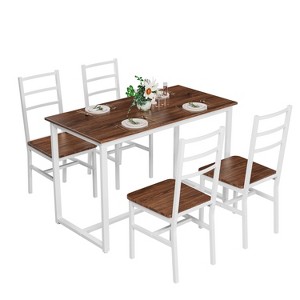 Rbied 5-Piece Wood Rectangle Indoor Outdoor Bistro Set Dining Set for Small Place, Kitchen, Dining Room, Patio - 1 of 4