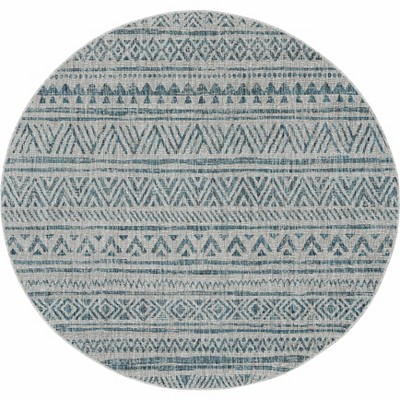 Hauteloom Novato Aqua All Over Pattern Performance Rug