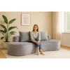Corduroy Compressed Modern Lounge Curved Sectional Sofas with High-Density Sponge Filling and Throw Pillows, No Assembly Required - 3 of 4