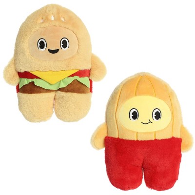 Aurora Medium Hamburger & Fries Flipovers Interactive Stuffed Animal Brown 11"