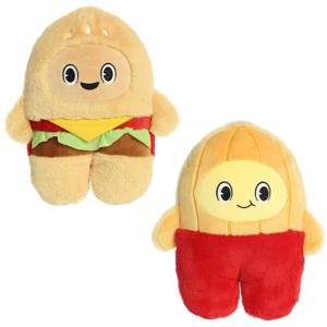 Aurora Medium Hamburger & Fries Flipovers Interactive Stuffed Animal Brown 11" - 1 of 3
