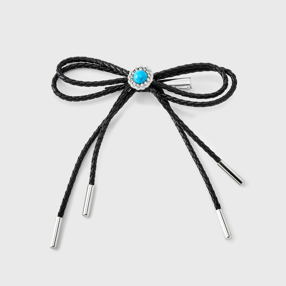 Bolo Bow Hair Barrette with Stone - Wild Fable™ Black