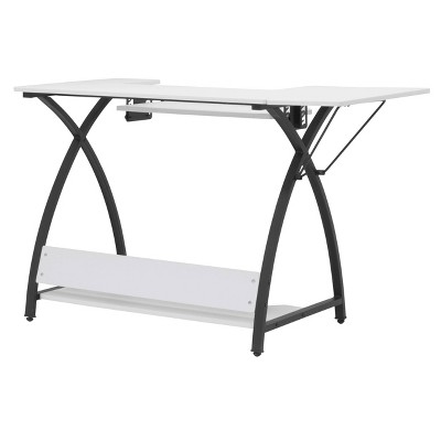 Comet Plus Adjustable Black and White Sewing Table with Storage