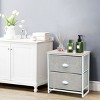 Costway 2 Drawers Nightstand Side Table Storage Unit Display Metal Frame Dorm Room - 2 of 4
