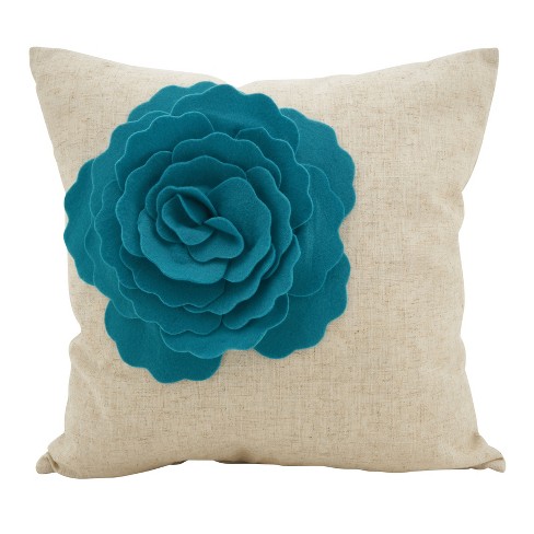 Saro Lifestyle Rose Flower Statement Poly Filled Throw Pillow - image 1 of 3