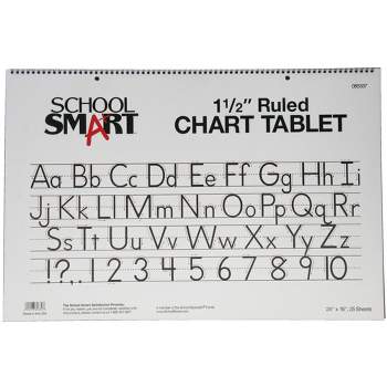 School Smart Chart Paper Pad, 24x32 Inches, Unruled, 25 Sheets, White