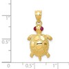 Black Bow Jewelry 14k Yellow Gold and Ruby Turtle with Gemstone Eyes Pendant - 4 of 4