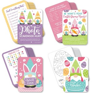 Big Dot of Happiness Easter Gnomes - 4 Spring Bunny Party Games - 10 Cards Each - Gamerific Bundle - 1 of 4