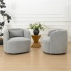 KINWELL 34" Wide Boucle Fabric Upholstered Swivel Armchair (Set of 2) - 4 of 4