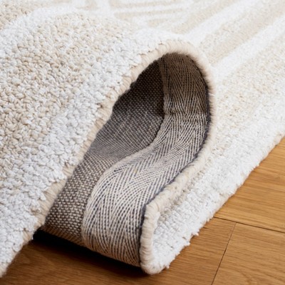 Ivory Beige Hand-Tufted Wool Viscose Rectangular Area Rug