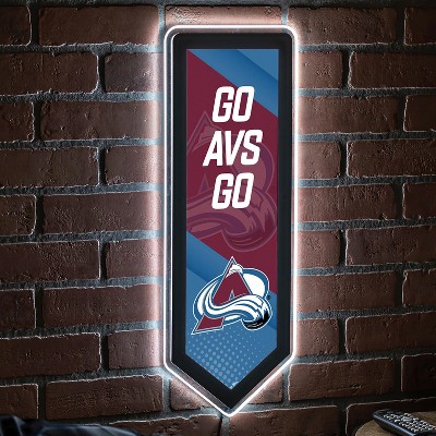 Evergreen Ultra-Thin Glazelight LED Wall Decor, Pennant, Colorado Avalanche- 9 x 23 Inches Made In USA
