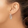 Black Bow Jewelry 2.5mm, 14k White Gold Knife Edge Diamond Cut Hoops, 25mm (1 Inch) - 3 of 4