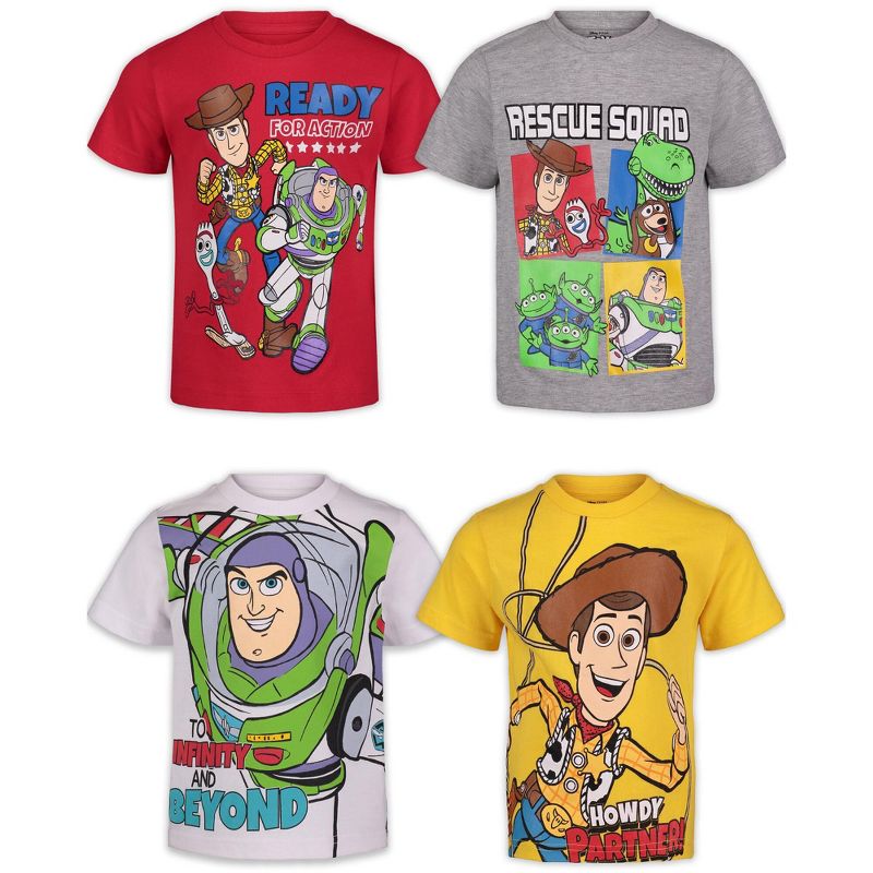 Disney Pixar Toy Story Rex Slinky Dog Buzz Lightyear 4 Pack T-Shirts Little Kid to Big Kid , 1 of 10