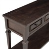 Tramull Retro Console Table with 3 Drawers & Open Shelf, Solid Wood Sofa Table for Entryway & Living Room - 4 of 4