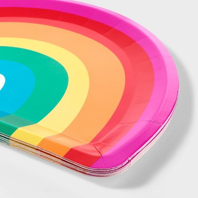 10ct Rainbow Shaped Snack Plates - Spritz&#8482;