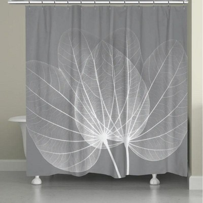 Laural Home Grey Leaves Shower Curtain Target