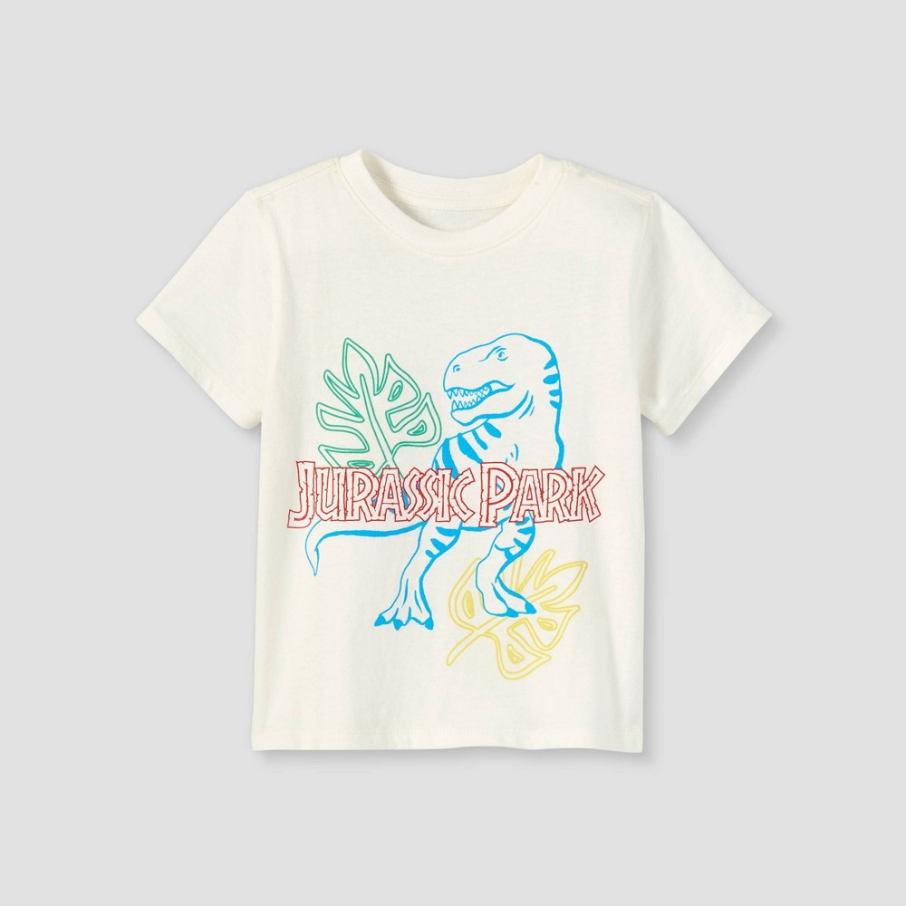 Toddler Boys' Jurassic Park Short Sleeve T-Shirt - Cream 3T, Ivory