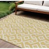 Gold And Ivory Geometric Washable Indoor Outdoor Area Rug - 2 of 4